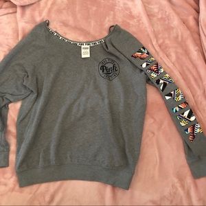 Pink Gray scoop neck sweater